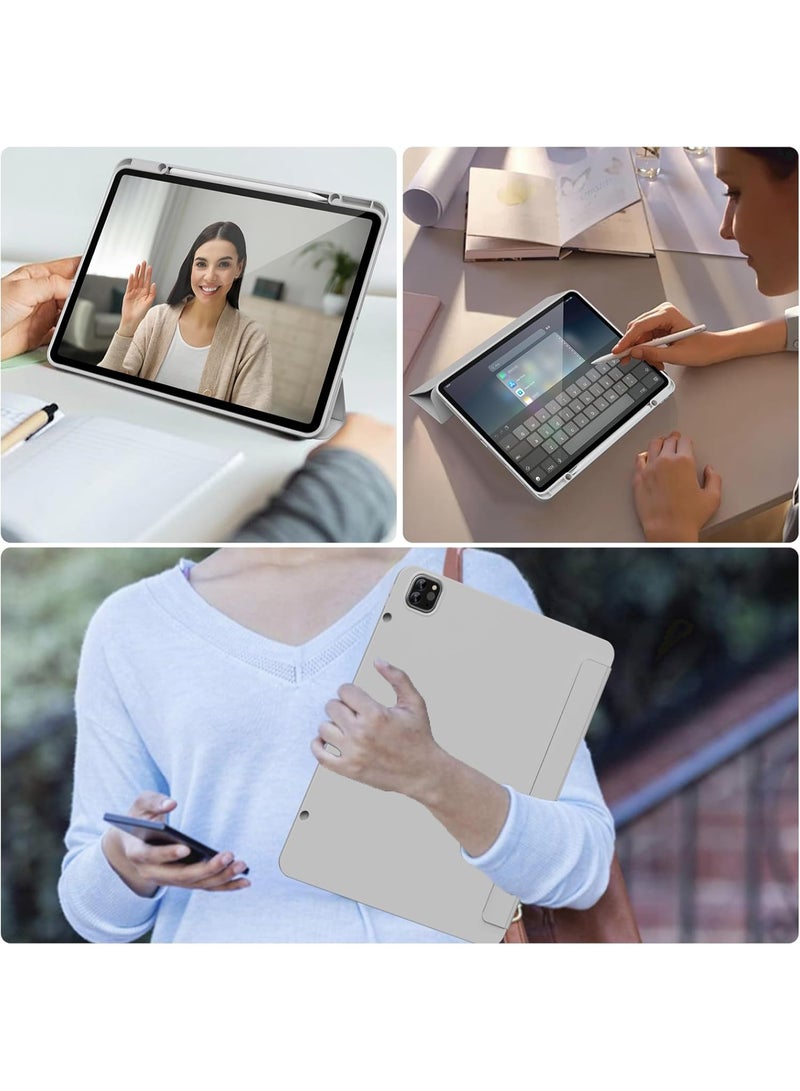 LEDIN Case for iPad Pro 12.9 Inch 2022 2021 2020 (6th/5th/4th Generation) with Pencil Holder for Charging, Soft TPU Back, Car Wake/Sleep Case for iPad Pro 12.9 - Image 4