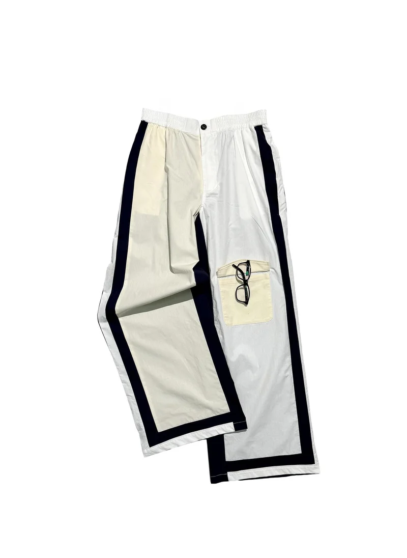 Flashmobnation  Multicolor Panel Poplin Trousers for Men | Best Price UAE