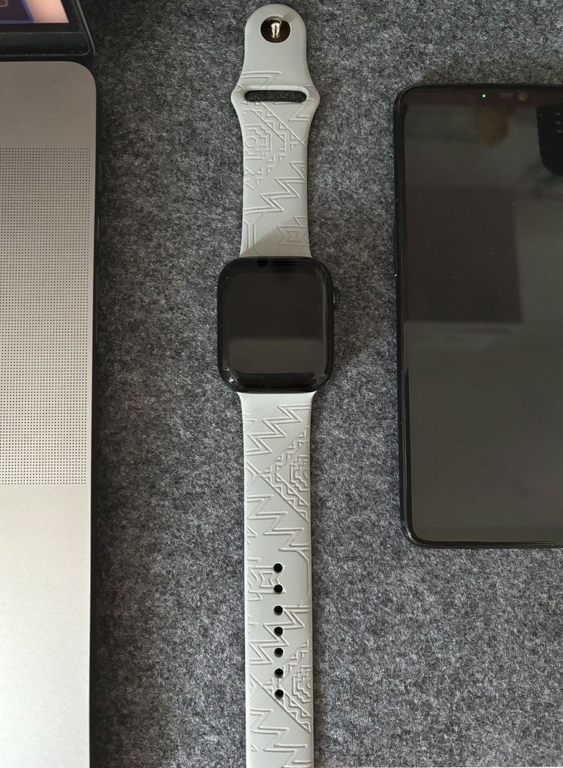 “Bohemian” Engraved Silicone Band for Apple Watch – Soft & Breathable Strap, Ultra-Light, Compatible with Apple Watch Series 1-9 42mm, 44mm, 45mm, & 46mm - Image 3