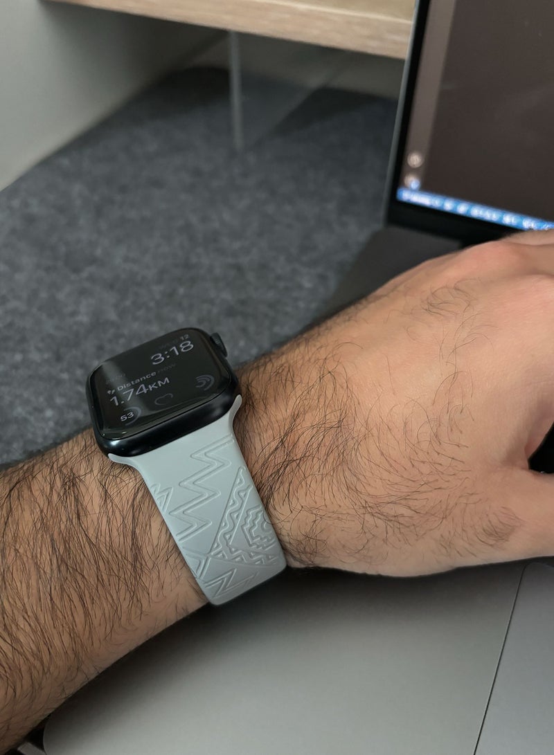 “Bohemian” Engraved Silicone Band for Apple Watch – Soft & Breathable Strap, Ultra-Light, Compatible with Apple Watch Series 1-9 42mm, 44mm, 45mm, & 46mm - Image 2