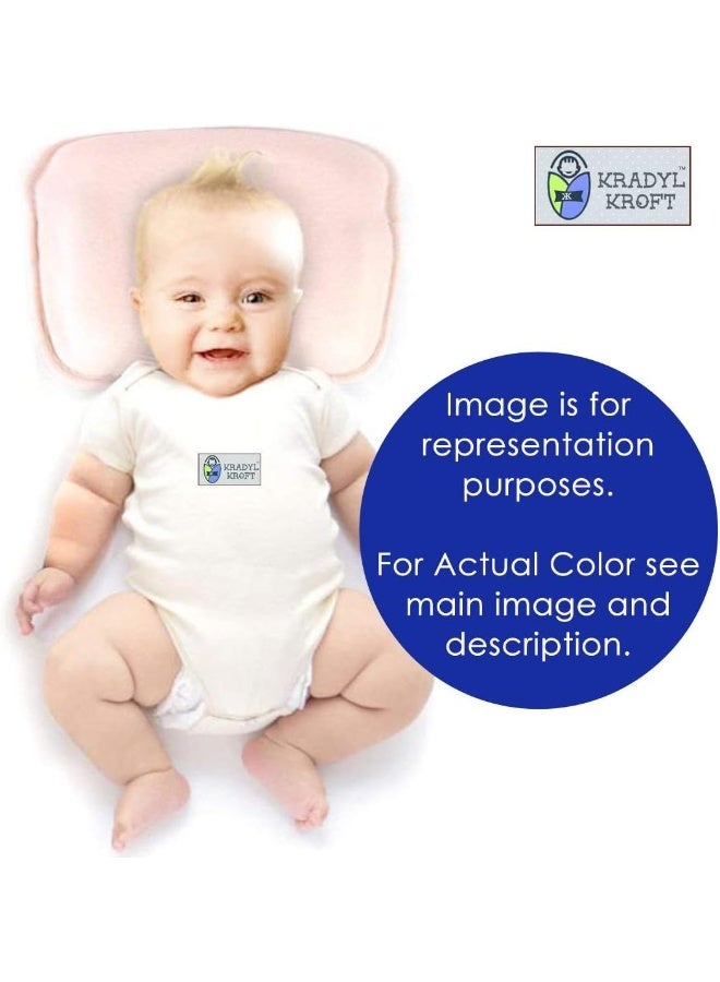 كراديل كروفت وسادة الطفل حديث الولادة من كراديل كروفت لمنع تسطح الرأس | وسادة تشكيل الرأس مع غطاء قطني قابل للإزالة (بارد)، أزرق، عبوة من قطعة واحدة - Image 3