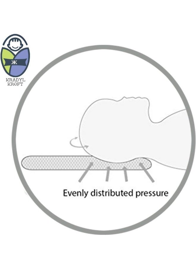 كراديل كروفت وسادة الطفل حديث الولادة من كراديل كروفت لمنع تسطح الرأس | وسادة تشكيل الرأس مع غطاء قطني قابل للإزالة (بارد)، أزرق، عبوة من قطعة واحدة - Image 2