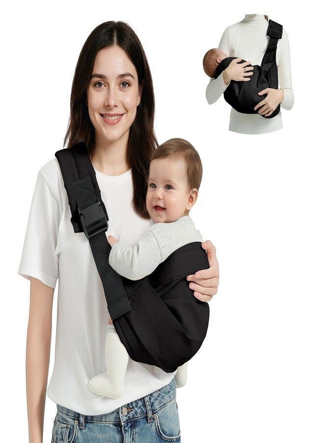 MISSWISDOM Baby Sling Carrier, Toddler Carrier Sling with Double Safety Buckle and Adjustable Shoulder Strap(7-30lbs), Baby Carriers One Size Fits All, Black - Image 1