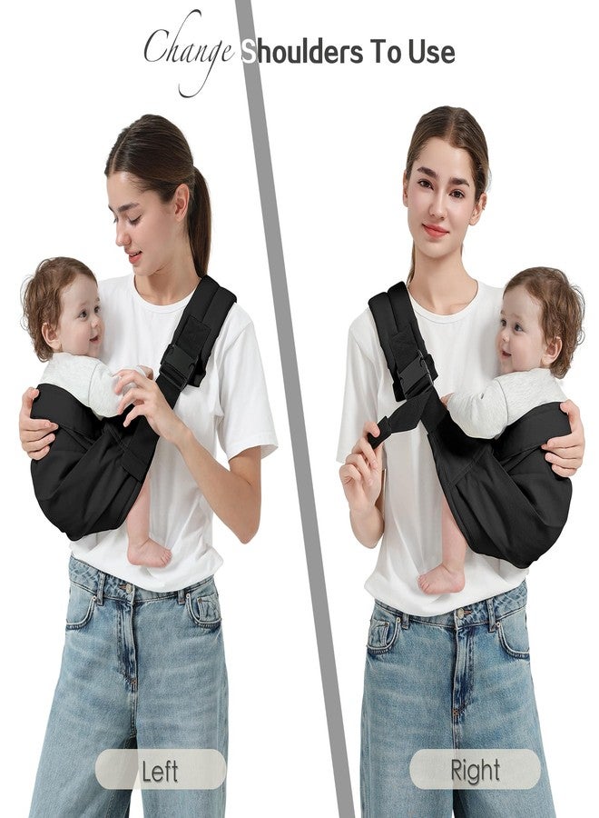 MISSWISDOM Baby Sling Carrier, Toddler Carrier Sling with Double Safety Buckle and Adjustable Shoulder Strap(7-30lbs), Baby Carriers One Size Fits All, Black - Image 5