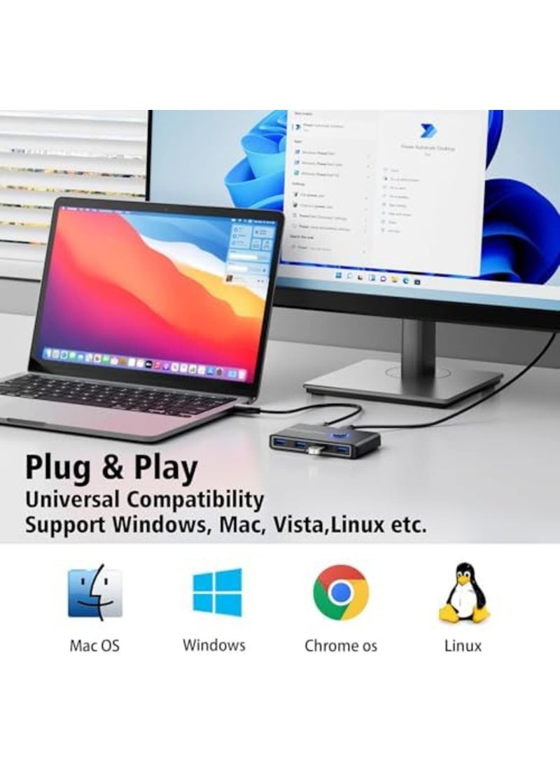 SYOSI USB 3.0 Switch for Dual Computers - Quick Peripheral Sharing Hub Connects 4 Devices Including Mouse, Keyboard, Printer, and Scanner; Seamless Compatibility for Mac, Windows, Linux - Image 5