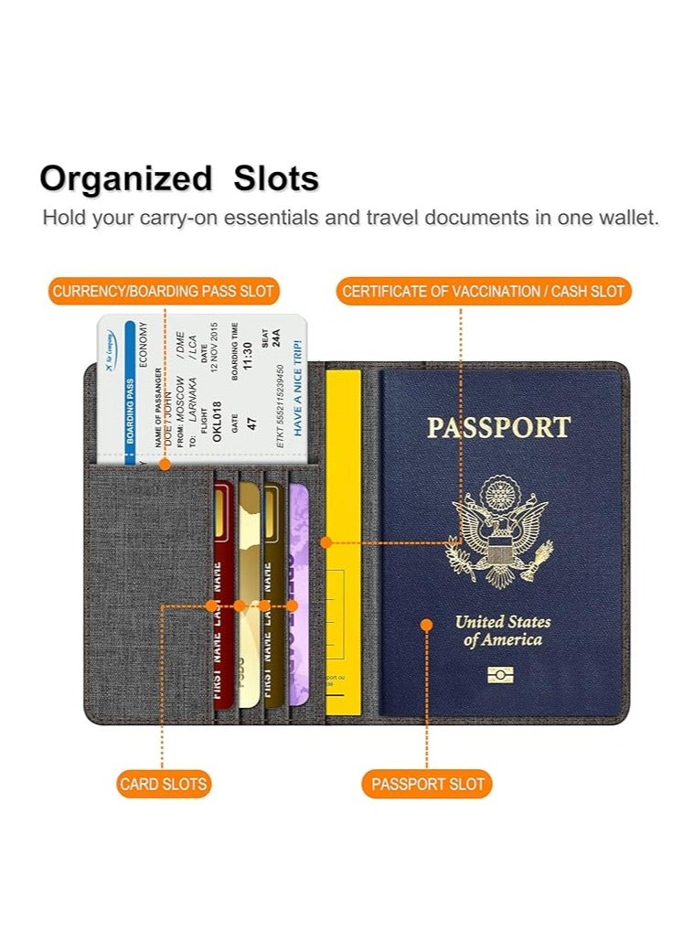 Fintie Passport Holder, Slim Travel Wallet RFID Blocking Card Case Cover Passport Cover Protector Travel Essentials with Credit Card Slots for Women/Men - Image 3