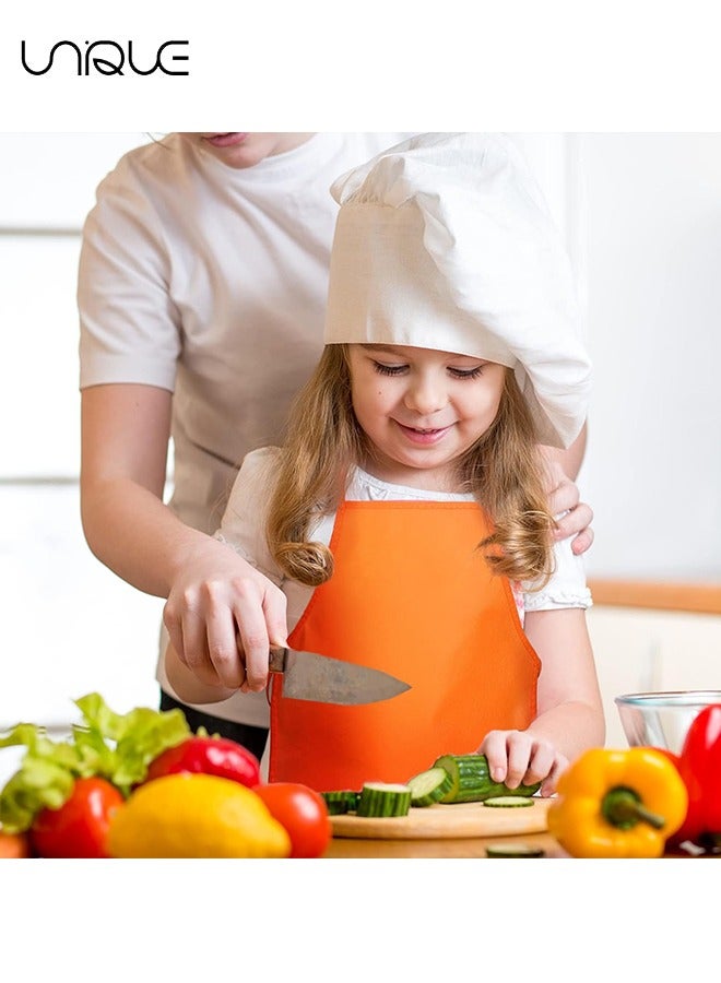 يونيك 12 حزمة مآزر الرسم للأطفال فنانين من قماش مآزر الطلاء ساحة الفن الحرفية مآزر الطفل القابل للتصرف (الأحمر والبرتقالي والأصفر والأخضر والأزرق والأرجواني) - Image 5