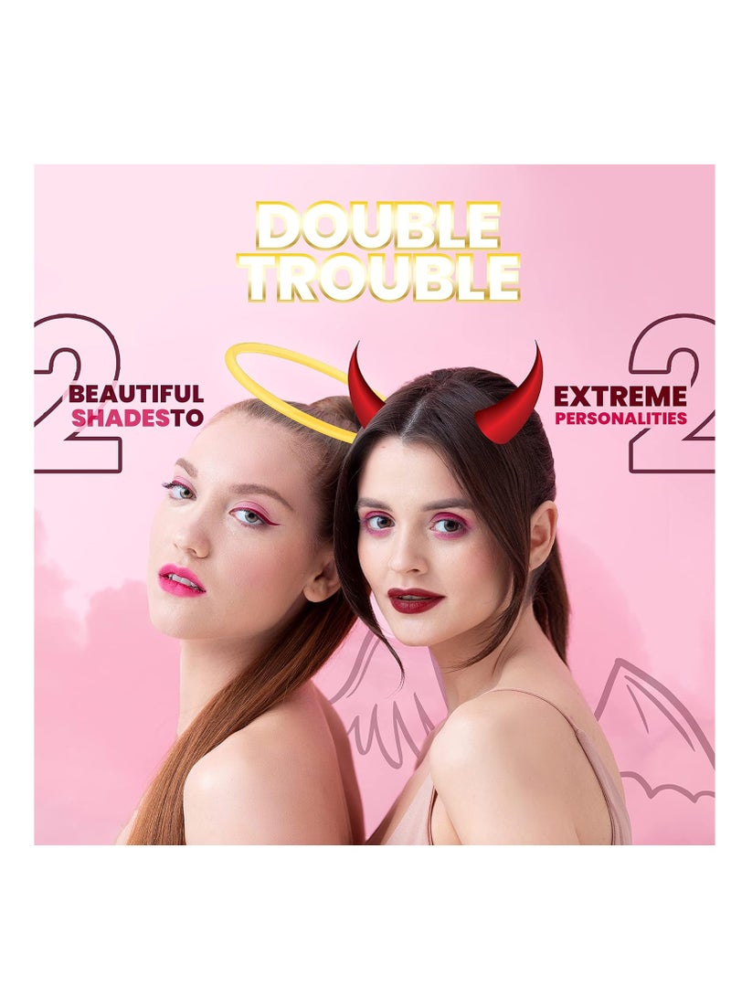 مارس أحمر الشفاه MARS Double Trouble 2 في 1 قابل للسحب، يدوم طويلاً بلمسة نهائية مطفأة اللمعة ومقاوم للتلطخ للنساء، 4.0 جم 08 Tangy Jam - Image 3