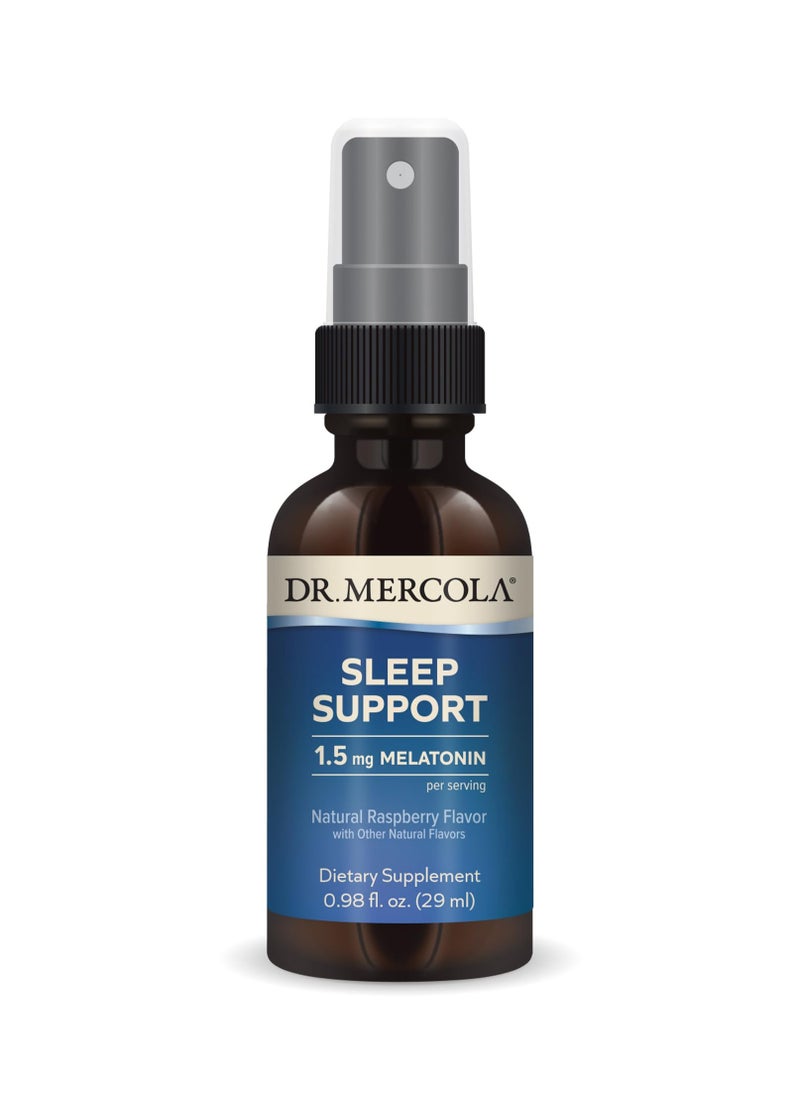 Dr. Mercola Sleep support 1.5 mg melatonin per serving natural raspberry flavor with other natural flavors dietary supplement 0.98 fl. oz. (29 ml)  - Image 1