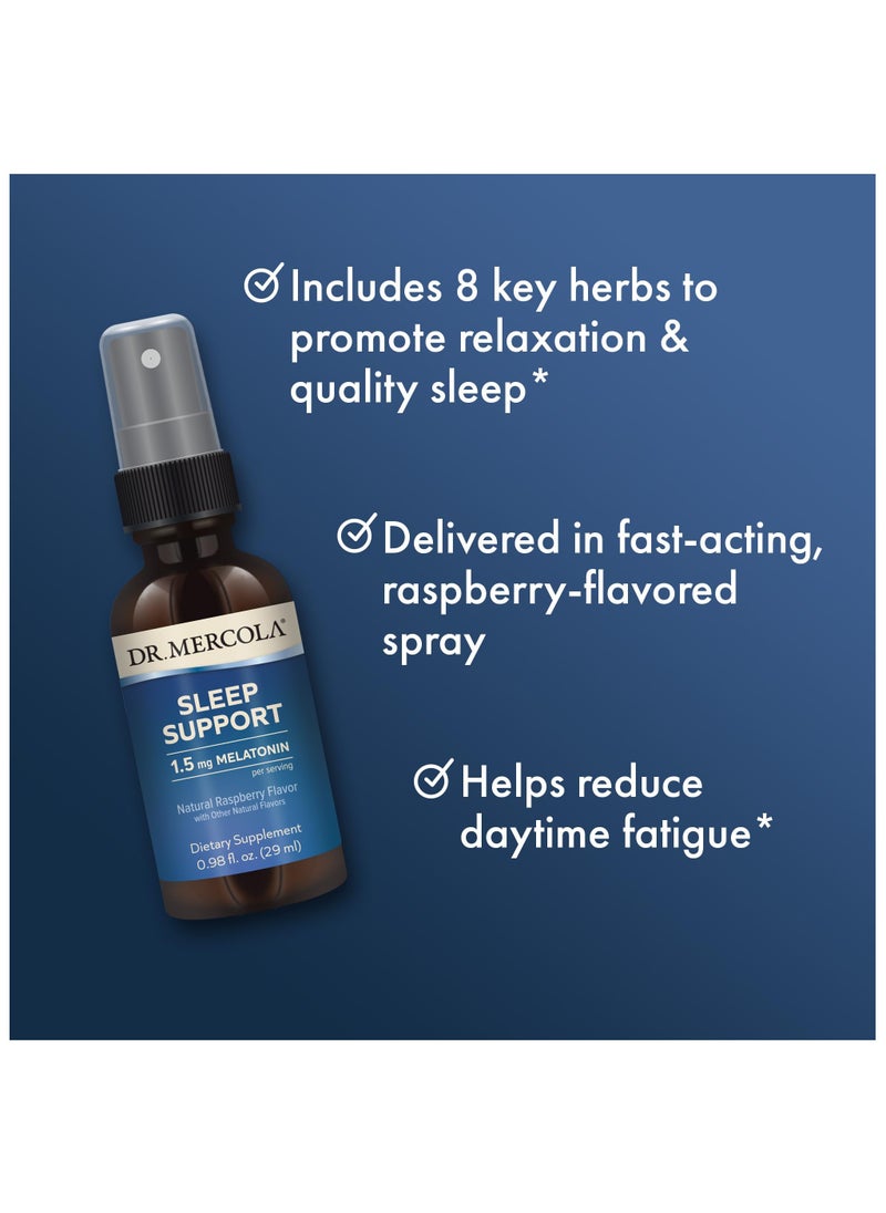 Dr. Mercola Sleep support 1.5 mg melatonin per serving natural raspberry flavor with other natural flavors dietary supplement 0.98 fl. oz. (29 ml)  - Image 4