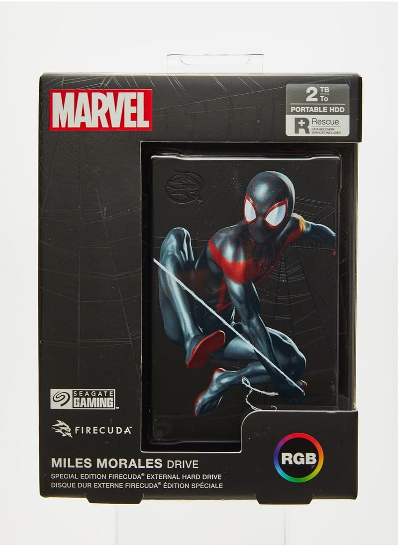 Seagate Products - Firecuda 2TB External Hard Drive Compatible with PS4, PS5, Xbox One/Series, PC, Marvel Edition Miles Morales, USB 3.2 - Image 1