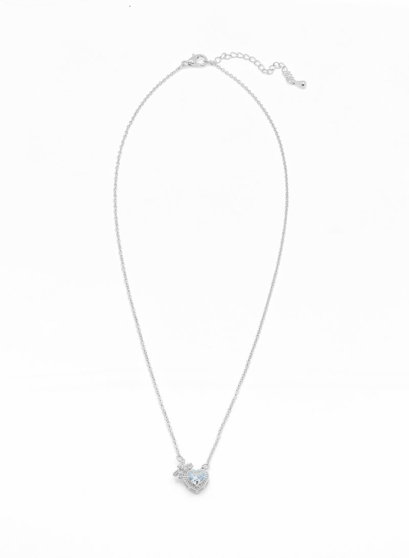 LMA Heart Shaped Sparkling Stone Statement Necklace - Image 4