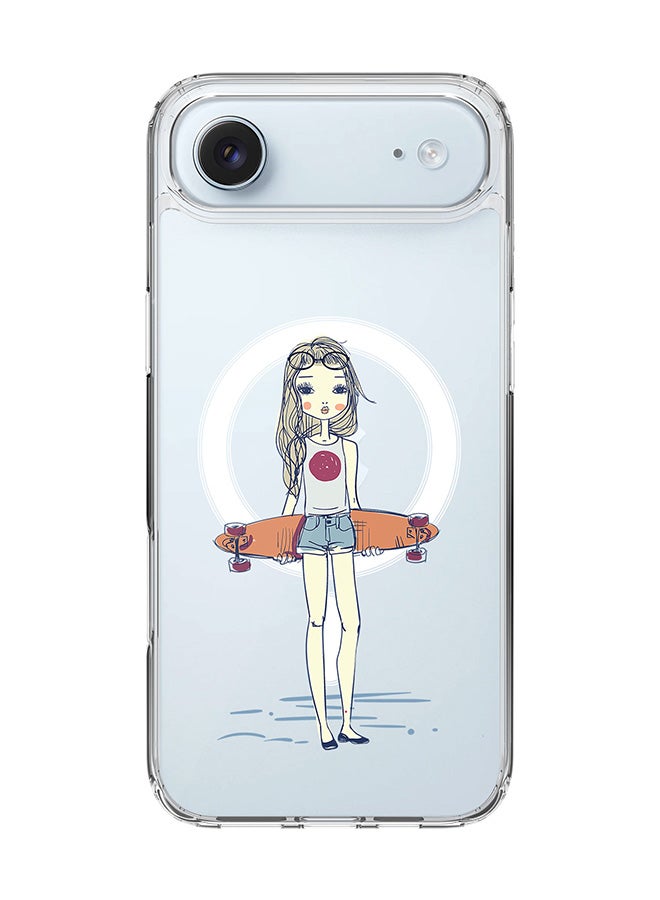 Stylizedd Classic Clear MagSafe Case for iPhone 17 Air , Hybrid Soft Case Flexible Edges Anti Drop TPU PC Gel Thin Transparent Cover [ Designed for iPhone 17 Air ] - Skater Girl