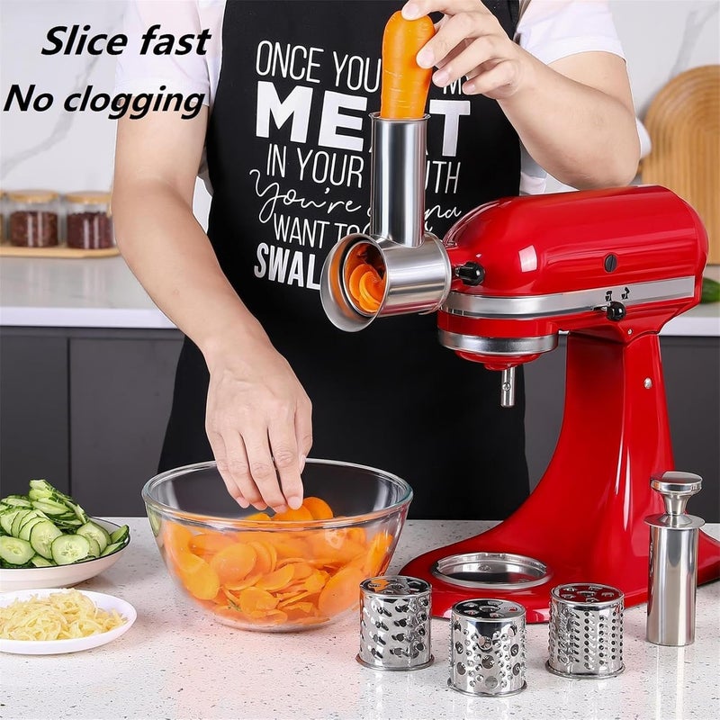 KINGEAGLE Stainless Steel Slicer Shredder Attachment for KitchenAid Mixer, Cheese Grater Attachment, Food Slicer for KitchenAid Mixer, Accessories for Kitchen aid - Image 5