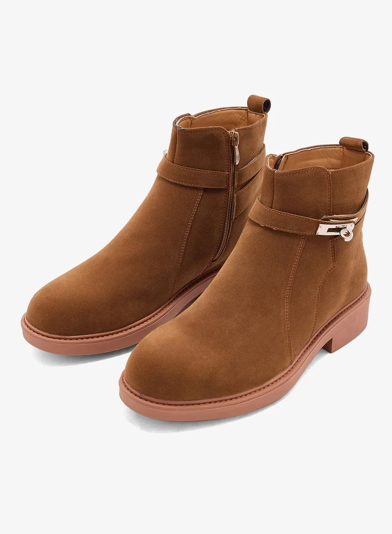 Robert Wood Beige Suede Suede Pull On Boots for Men | Best Price UAE
