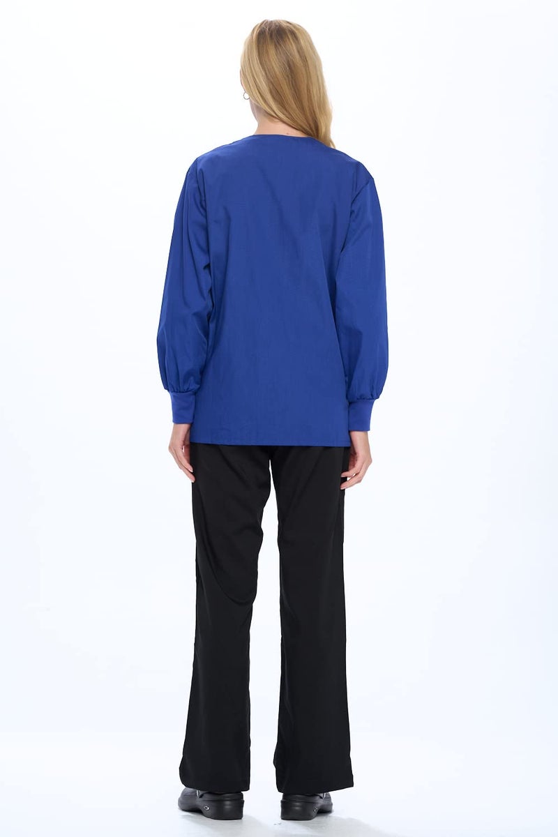 Natural Uniforms Warm Up Scrub Jacket-Dark Royal Blue-Large - Image 4