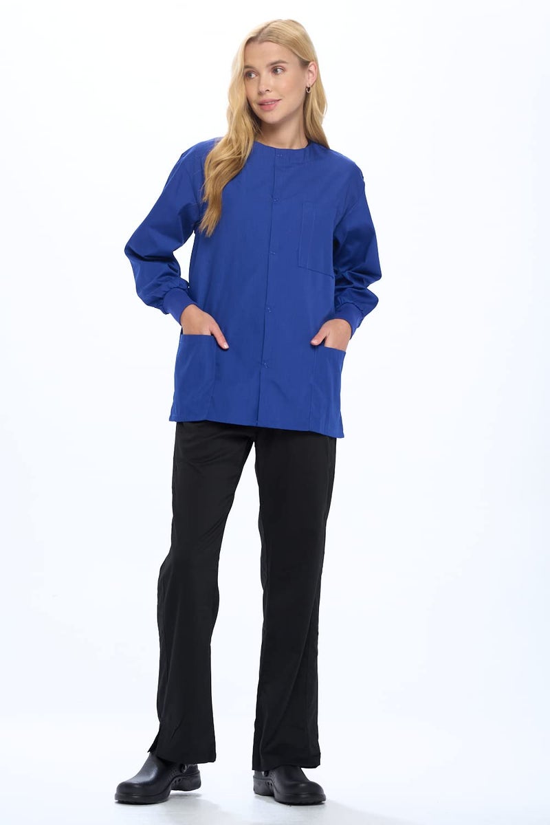 Natural Uniforms Warm Up Scrub Jacket-Dark Royal Blue-Large - Image 5