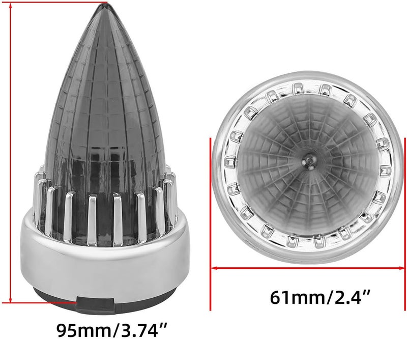 FATECIM 2" Turn Signal Light Covers with Supersonic Smoke Lenses and Chrome Bezel - Image 4