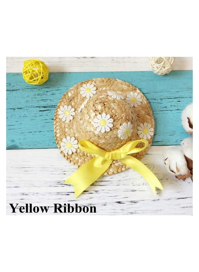 SOLARAE Cute Pet Straw Hat, Summer Sun Hats Woven Daisy Straw Hat, Pet  Costume Accessory, 2 Pcs - XS - Image 4