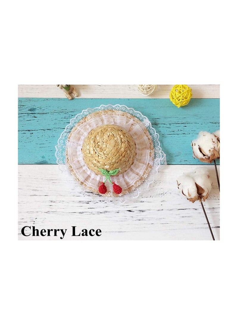 SOLARAE Cute Pet Straw Hat, Summer Sun Hats Woven Daisy Straw Hat, Pet  Costume Accessory, 2 Pcs - XS - Image 3