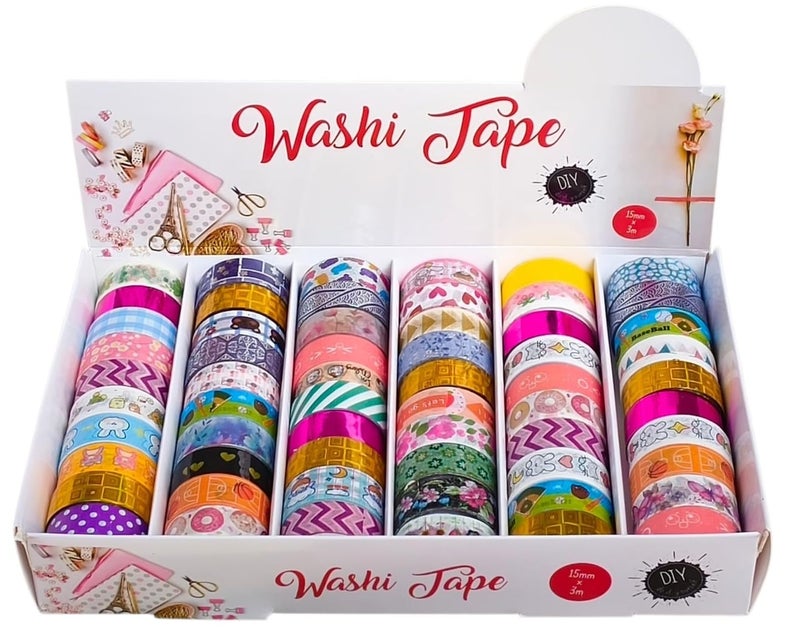 ASFunClub FunClub Washi Tape Set Cute Washi Tape Decorative Masking Tapes for DIY Crafts Arts Scrapbooking Bullet Journal Planners, Return Gift Set Stationary Items Stationary set Art & Craft Kit-20 Tapes - Image 1