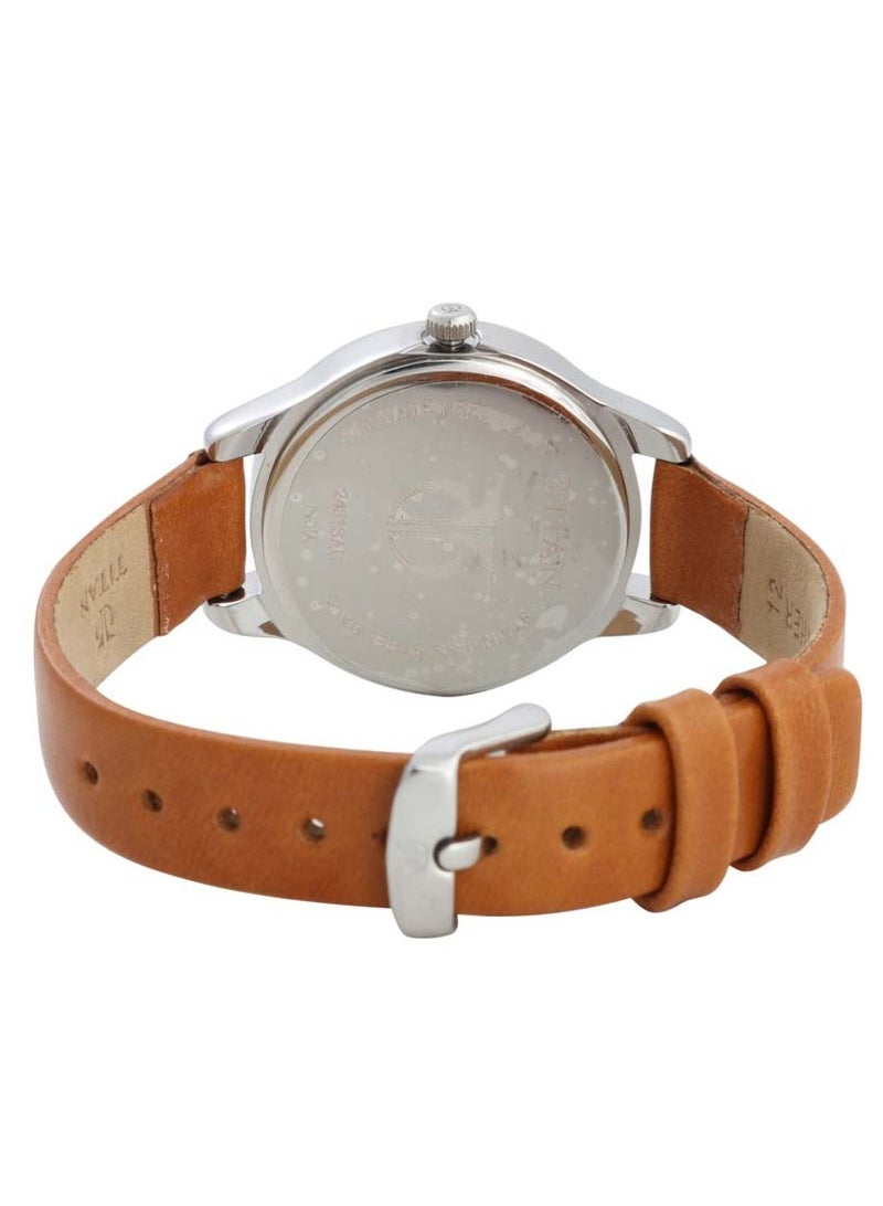 TITAN Titan Workwear Siler Dial Women Watch With Leather Strap - Image 4
