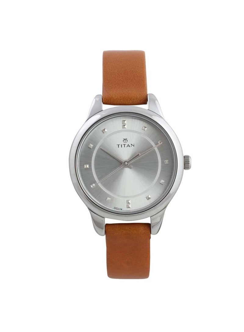 TITAN Titan Workwear Siler Dial Women Watch With Leather Strap - Image 1