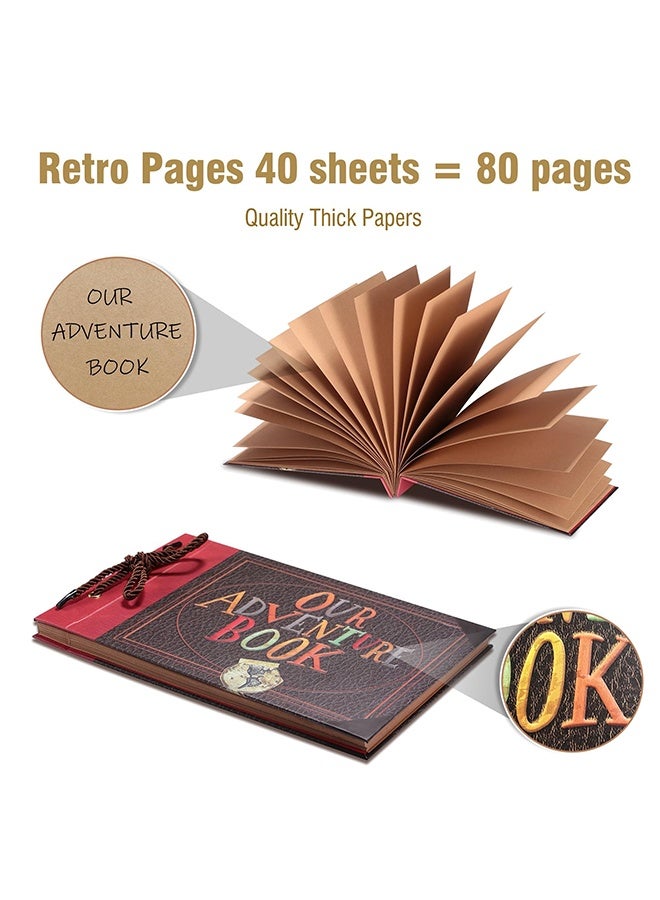 يلا جوي ألبوم الصور Scrapbook ، كتاب المغامرة لدينا ، الكلمات المنقوشة فيلم الغلاف الصلب حتى السفر Scrapbook للذكرى السنوية ، حفل الزفاف ، السفر ، دش الطفل ، إلخ (كتاب المغامرة الرجعية) - Image 4