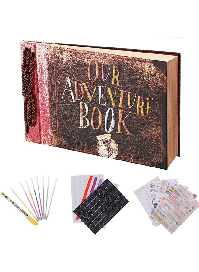 يلا جوي ألبوم الصور Scrapbook ، كتاب المغامرة لدينا ، الكلمات المنقوشة فيلم الغلاف الصلب حتى السفر Scrapbook للذكرى السنوية ، حفل الزفاف ، السفر ، دش الطفل ، إلخ (كتاب المغامرة الرجعية) - Image 1
