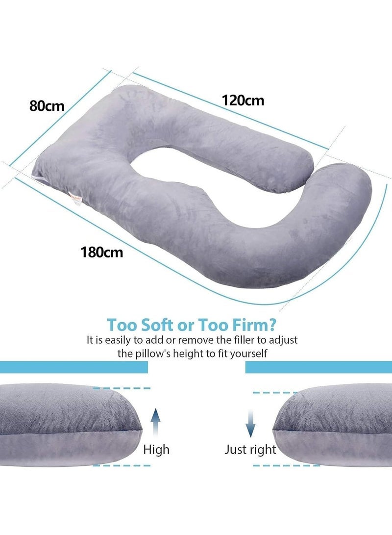 F.A.M.S G Shape Velvet Pregnancy Pillow - Luxurious Maternity Support Pillow for Comfort and Back Relief - Image 3