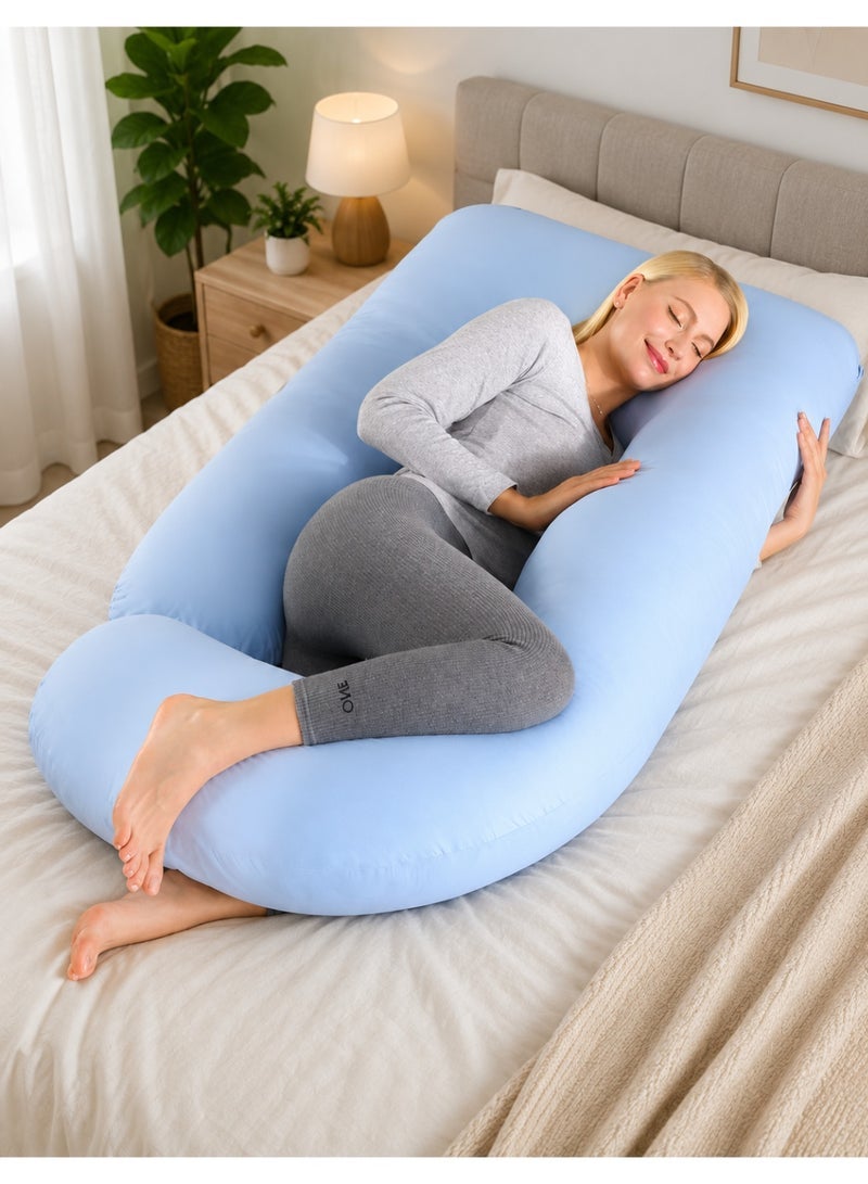 F.A.M.S G Shape Velvet Pregnancy Pillow - Luxurious Maternity Support Pillow for Comfort and Back Relief - Image 1