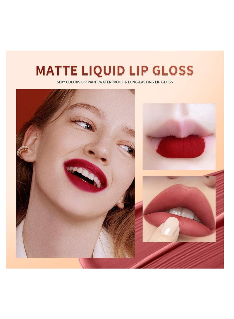 SYOSI 3Pcs Matte Lipstick, 3 Colors Velvet Nude High Pigment Not Fade Smooth Long-Lasting Wear Non-Stick Cup Waterproof Matte Lip Gloss for Lip Makeup for Women and Teenage Girls - Image 3