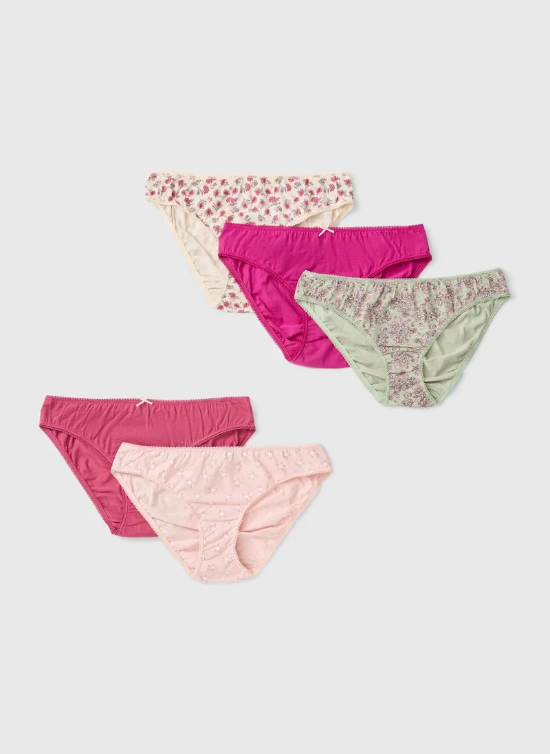 Matalan 5 Pack Multicoloured Mini Paisley Knickers