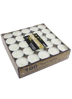 AL QADAH Tea Light Candles 10g 100Pcs Box Unscented White Candles for Home Parties & Events Long-Lasting & Smokeless  - Image 1