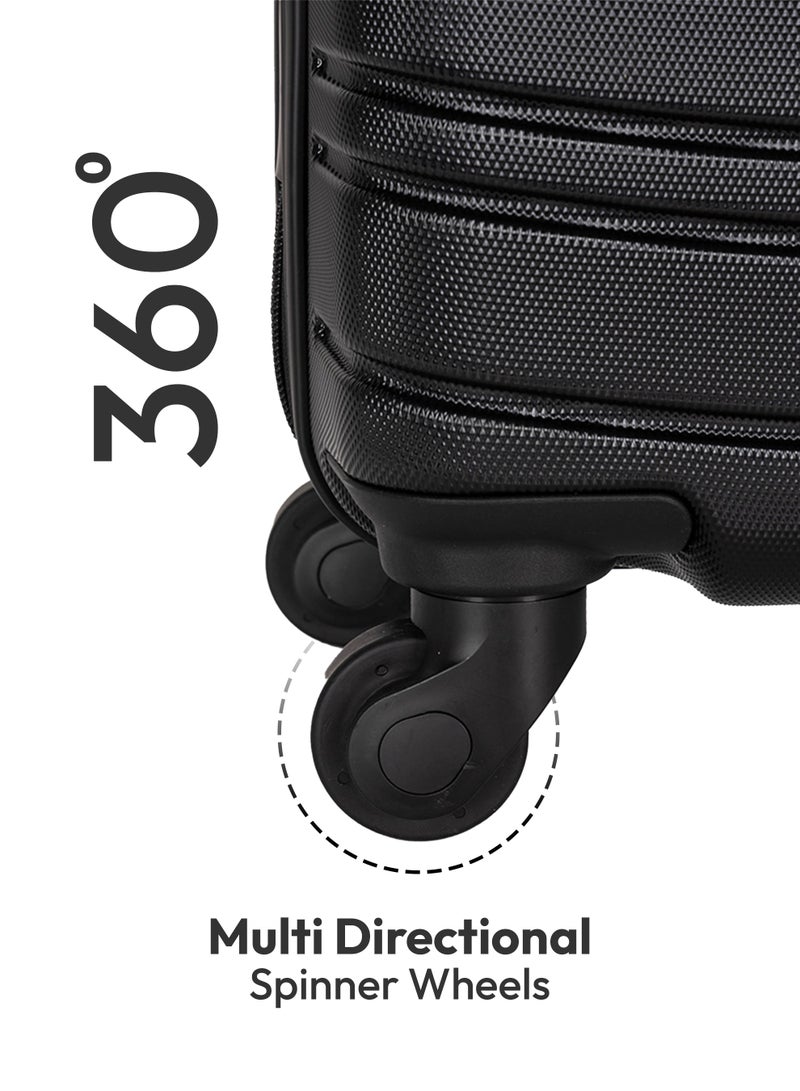 Stargold Hardside Spinner 4 Wheels Luggage Trolley With Number Lock Black - Image 5