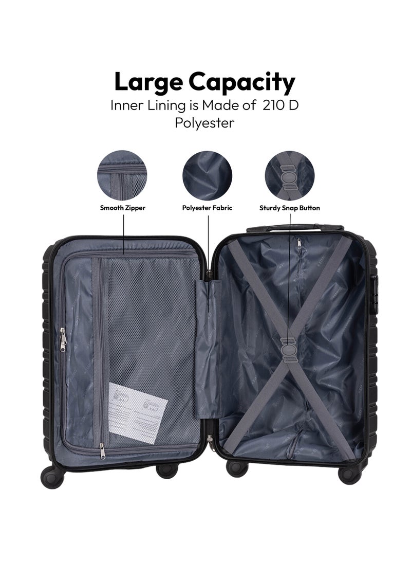 Stargold Hardside Spinner 4 Wheels Luggage Trolley With Number Lock Black - Image 4