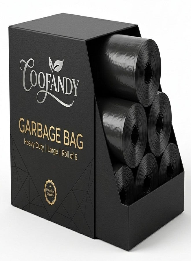 كوفاندي أكياس قمامة COOFANDY سوداء، صديقة للبيئة، قابلة للتحلل الحيوي، أكياس بلاستيكية محمولة للنفايات، أكياس قابلة لإعادة التدوير والتحلل لسلال المهملات للحمام والمطبخ وغرفة النوم وغرفة المعيشة والمكتب (2) - Image 1