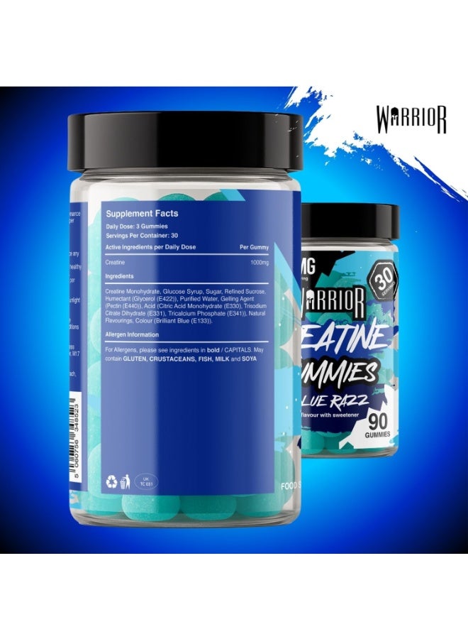 Warrior Creatine Monohydrate Gummies Blue Raspberry - 90 Gummies - Image 3