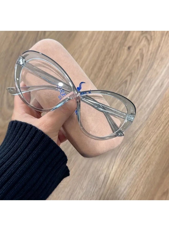 سينت هاوس نظارات نسائية بتصميم عين القطة وبألوان متباينة وعصرية، أنيقة وحديثة، ضرورية للحصول على مظهر طبيعي، مع حماية (تشمل علبة نظارات)، نظارات حجب الضوء الأزرق، نظارات واقية للعين. - Image 5