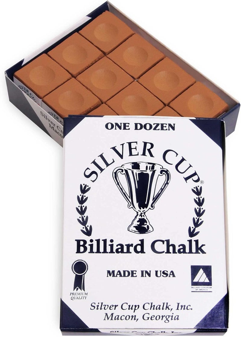Silver Cup Billiard CHALK - ONE DOZEN - Image 1