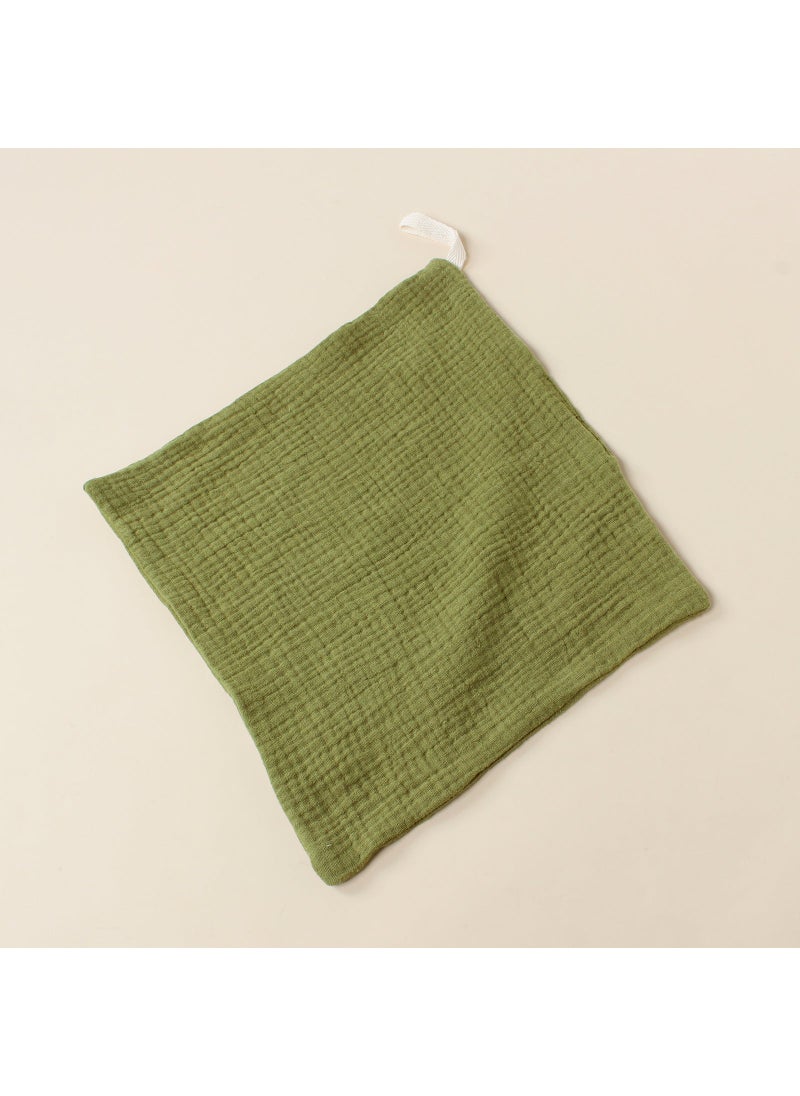 Baby Cotton Soft Towel with Muslin Dual Layer Army Green
