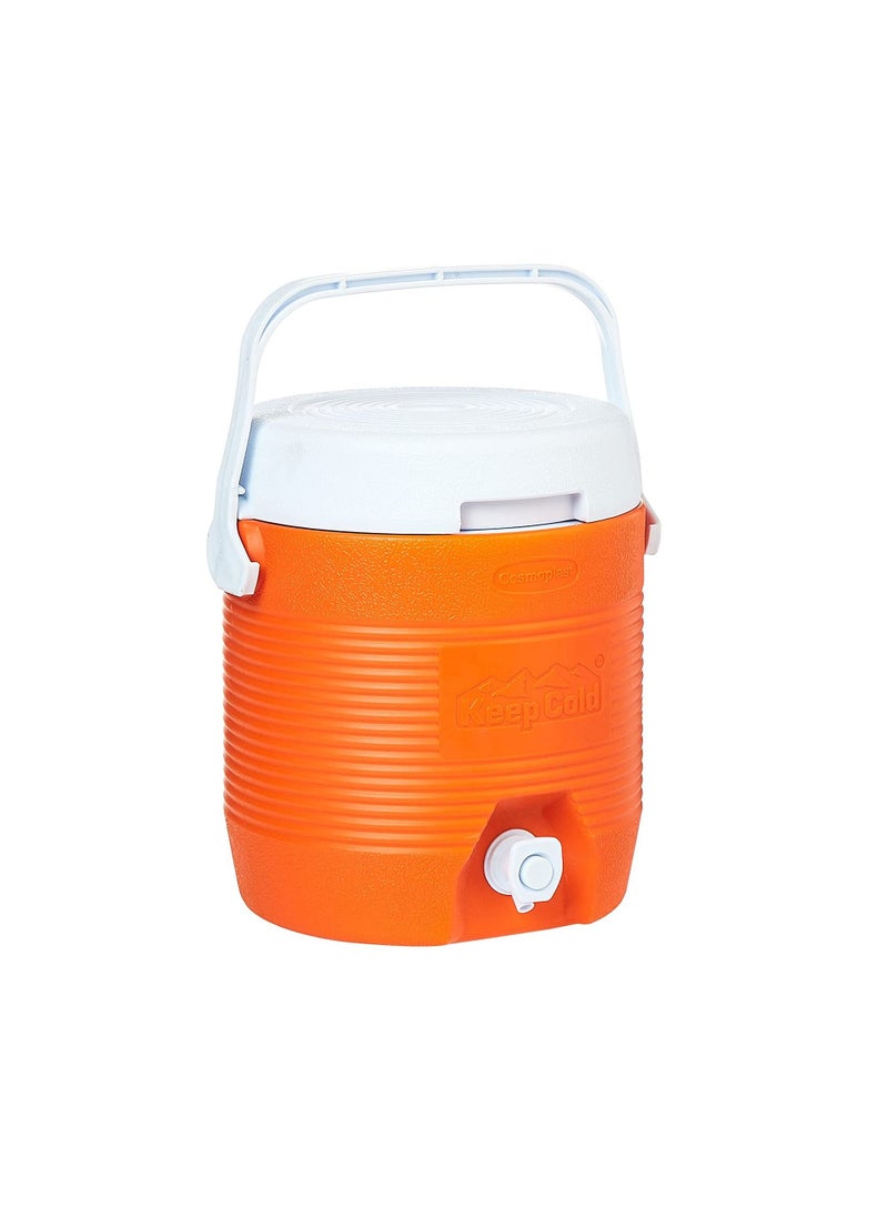 Cosmoplast Cosmoplast Keep Cold Plastic Insulated Water Cooler, Small, 6 Litres - Orange  - Image 1
