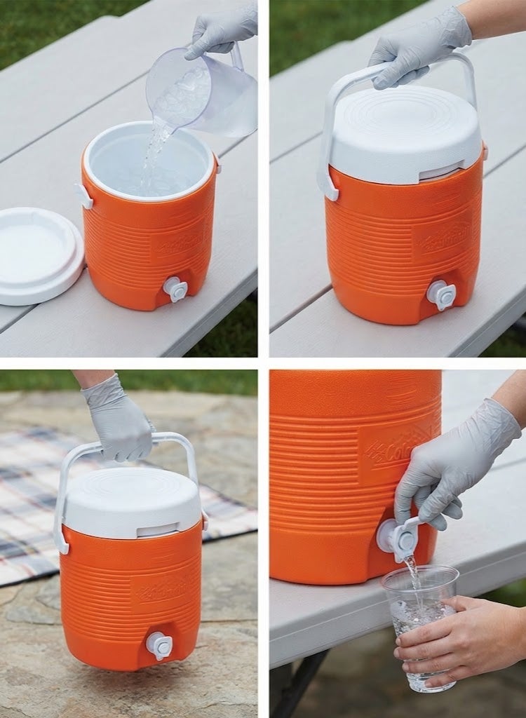 Cosmoplast Keep Cold Plastic Insulated Water Cooler, Small, 6 Litres - Orange - Image 2