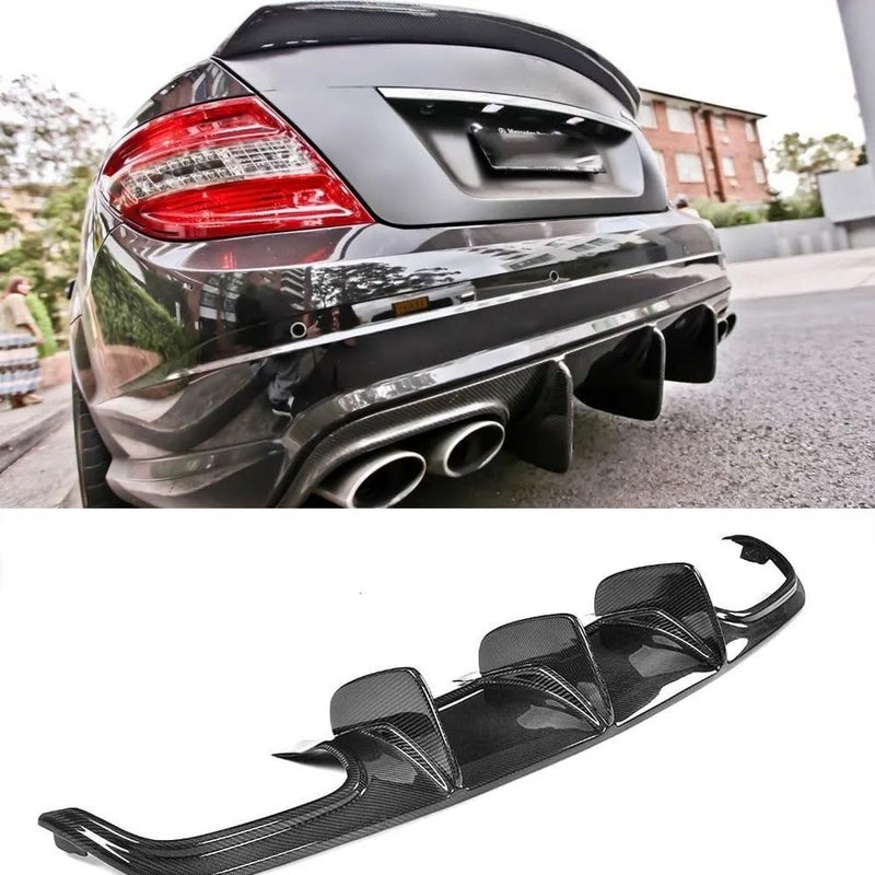 DEMULAX Carbon Fiber Rear Bumper Diffuser for Mercedes-Benz C63 AMG - Image 3