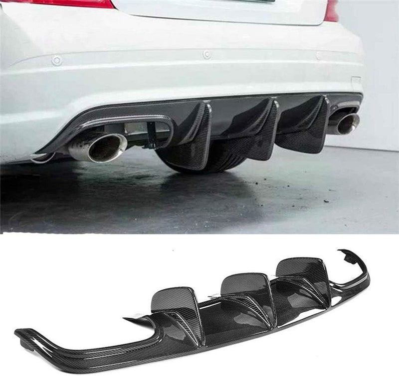 DEMULAX Carbon Fiber Rear Bumper Diffuser for Mercedes-Benz C63 AMG - Image 4