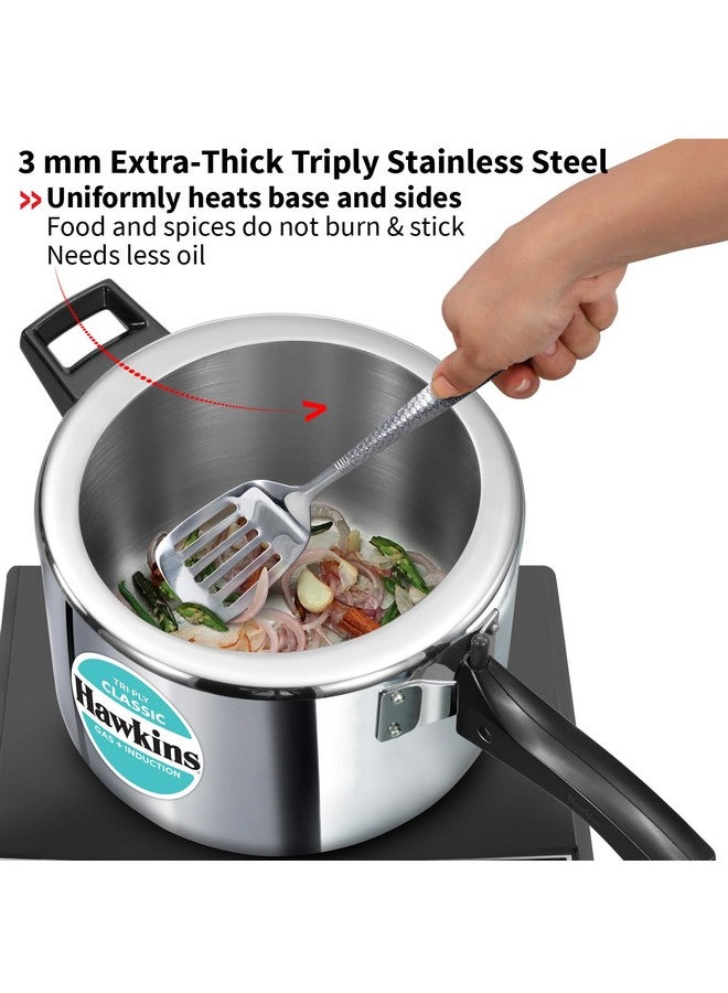 Hawkins Classic 5 Litre Tri-Ply Pressure Cooker, Triply Stainless Steel Inner Lid Cooker, Silver (Sstcl50) - Image 3