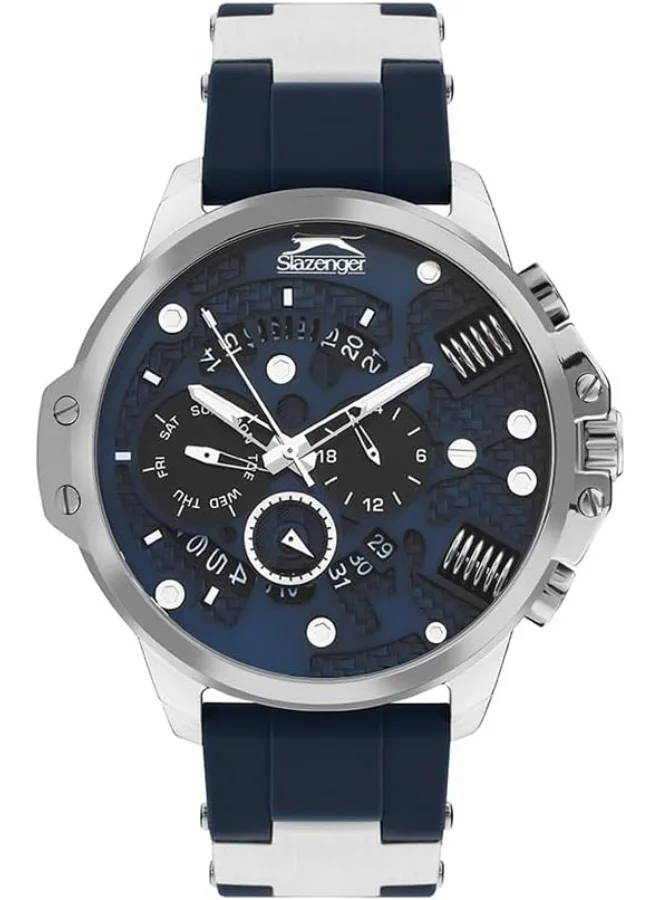 سلازنجر SLAZENGER Men's Watch, Multi Function Display and Silicone Strap - SL.9.2212.2.05, Blue