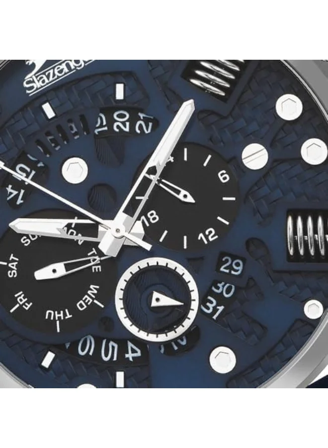 سلازنجر SLAZENGER Men's Watch, Multi Function Display and Silicone Strap - SL.9.2212.2.05, Blue