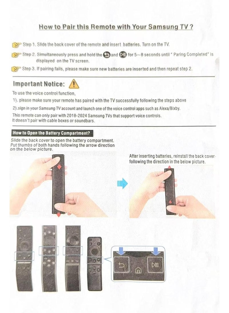 مانفيك جهاز تحكم عن بعد عالمي لأجهزة تلفزيون سامسونج الذكية، بديل لأجهزة التلفزيون عالية الدقة 4K وUHD المنحنية QLED وغيرها، مزود بأزرار نتفليكس وبرايم فيديو - Image 5