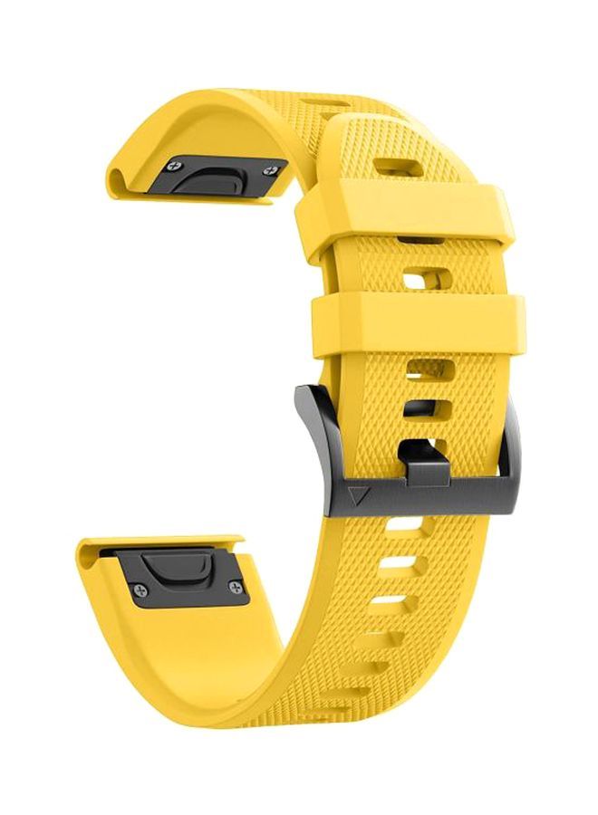 NIBEMINENT Replacement Watch Band For Garmin Fenix 5X Plus Yellow